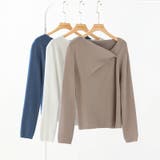 イレギュラーネックニット オフィスカジュアル きれいめニット | COCOMOMO | 詳細画像18 