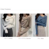 イレギュラーネックニット オフィスカジュアル きれいめニット | COCOMOMO | 詳細画像20 