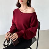 ボートネックニット ワンショルダー オフショルダー | COCOMOMO | 詳細画像4