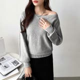 ボートネックニット ワンショルダー オフショルダー | COCOMOMO | 詳細画像31 