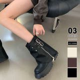 厚底ブーツ ショートブーツ ベルト付きカバーブーツ | COCOMOMO | 詳細画像1 