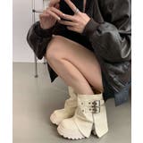 厚底ブーツ ショートブーツ ベルト付きカバーブーツ | COCOMOMO | 詳細画像13 