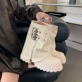 厚底ブーツ ショートブーツ ベルト付きカバーブーツ | COCOMOMO | 詳細画像16 