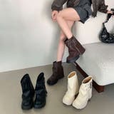厚底ブーツ ショートブーツ ベルト付きカバーブーツ | COCOMOMO | 詳細画像2 