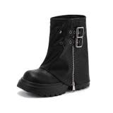 厚底ブーツ ショートブーツ ベルト付きカバーブーツ | COCOMOMO | 詳細画像22 