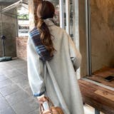 リバーシブルチェックコート マフラー付きノーカラーコート ロングコート | COCOMOMO | 詳細画像11 