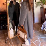 リバーシブルチェックコート マフラー付きノーカラーコート ロングコート | COCOMOMO | 詳細画像18 