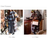 リバーシブルチェックコート マフラー付きノーカラーコート ロングコート | COCOMOMO | 詳細画像25 