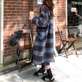 リバーシブルチェックコート マフラー付きノーカラーコート ロングコート | COCOMOMO | 詳細画像6 