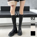 ブラック | ロングブーツ 厚底 ジョッキーブーツ | COCOMOMO