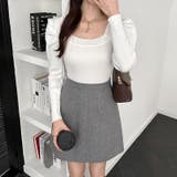 リブニット スクエアネック パフスリーブニット | COCOMOMO | 詳細画像13 