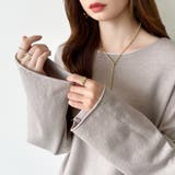 もっちり柔らかルーズニット ボートネックニット オフィスカジュアル | COCOMOMO | 詳細画像36 