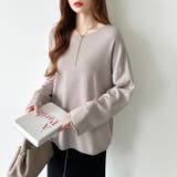 もっちり柔らかルーズニット ボートネックニット オフィスカジュアル | COCOMOMO | 詳細画像38 