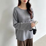 もっちり柔らかルーズニット ボートネックニット オフィスカジュアル | COCOMOMO | 詳細画像14 