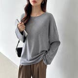 もっちり柔らかルーズニット ボートネックニット オフィスカジュアル | COCOMOMO | 詳細画像15 