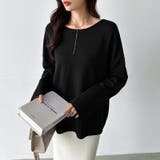 もっちり柔らかルーズニット ボートネックニット オフィスカジュアル | COCOMOMO | 詳細画像20 