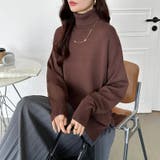 タートルネック もっちりやわらかヤク風ニット サイドスリットニット | COCOMOMO | 詳細画像13 