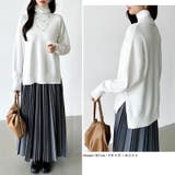 タートルネック もっちりやわらかヤク風ニット サイドスリットニット | COCOMOMO | 詳細画像18 