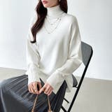 タートルネック もっちりやわらかヤク風ニット サイドスリットニット | COCOMOMO | 詳細画像19 