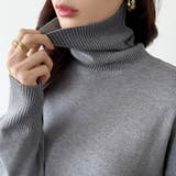 タートルネック もっちりやわらかヤク風ニット サイドスリットニット | COCOMOMO | 詳細画像24 