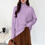 タートルネック もっちりやわらかヤク風ニット サイドスリットニット | COCOMOMO | 詳細画像28 