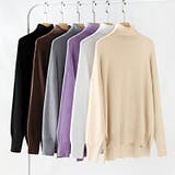 タートルネック もっちりやわらかヤク風ニット サイドスリットニット | COCOMOMO | 詳細画像32 