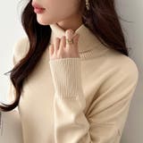 タートルネック もっちりやわらかヤク風ニット サイドスリットニット | COCOMOMO | 詳細画像4 