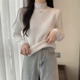 裏起毛 フリルハイネック リブニット | COCOMOMO | 詳細画像11 
