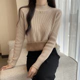 裏起毛 フリルハイネック リブニット | COCOMOMO | 詳細画像15 