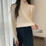 裏起毛 フリルハイネック リブニット | COCOMOMO | 詳細画像2 