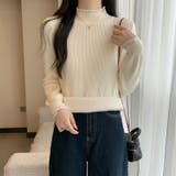 裏起毛 フリルハイネック リブニット | COCOMOMO | 詳細画像4 