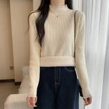 裏起毛 フリルハイネック リブニット | COCOMOMO | 詳細画像5 