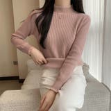 裏起毛 フリルハイネック リブニット | COCOMOMO | 詳細画像8 