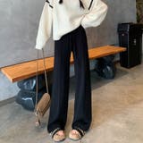 ワイドパンツ ニットパンツ ゆったりストレートパンツ | COCOMOMO | 詳細画像21 