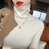 リブニット タートルネック ストレッチニット | COCOMOMO | 詳細画像2 