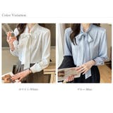 裏起毛 ボウタイブラウス リボンブラウス | COCOMOMO | 詳細画像14 