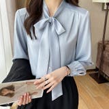 裏起毛 ボウタイブラウス リボンブラウス | COCOMOMO | 詳細画像3 