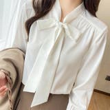 裏起毛 ボウタイブラウス リボンブラウス | COCOMOMO | 詳細画像6 