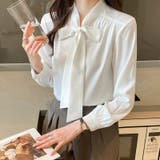 裏起毛 ボウタイブラウス リボンブラウス | COCOMOMO | 詳細画像9 