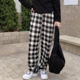 裏起毛 チェック柄パンツ ワイドパンツ | COCOMOMO | 詳細画像11 