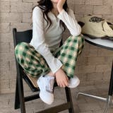 裏起毛 チェック柄パンツ ワイドパンツ | COCOMOMO | 詳細画像21 