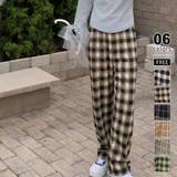 TYPE-B | 裏起毛 チェック柄パンツ ワイドパンツ | COCOMOMO