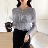 チュールドッキングニット ビスチェ風 リブニット | COCOMOMO | 詳細画像13