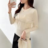 チュールドッキングニット ビスチェ風 リブニット | COCOMOMO | 詳細画像2