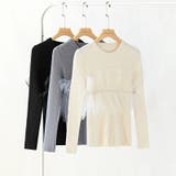 チュールドッキングニット ビスチェ風 リブニット | COCOMOMO | 詳細画像20