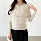 チュールドッキングニット ビスチェ風 リブニット | COCOMOMO | 詳細画像3