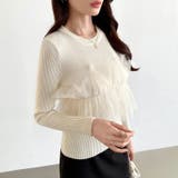 チュールドッキングニット ビスチェ風 リブニット | COCOMOMO | 詳細画像6