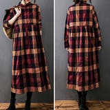 シャツワンピース チェック柄 ロングワンピース | COCOMOMO | 詳細画像14
