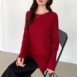 ラグランスリーブニット スリットニット ゆったり体型カバー | COCOMOMO | 詳細画像19
