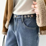裏起毛 デニムパンツ セミワイドストレートパンツ | COCOMOMO | 詳細画像8 